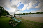 Deck chairs on the Serpentine, Hyde Park
